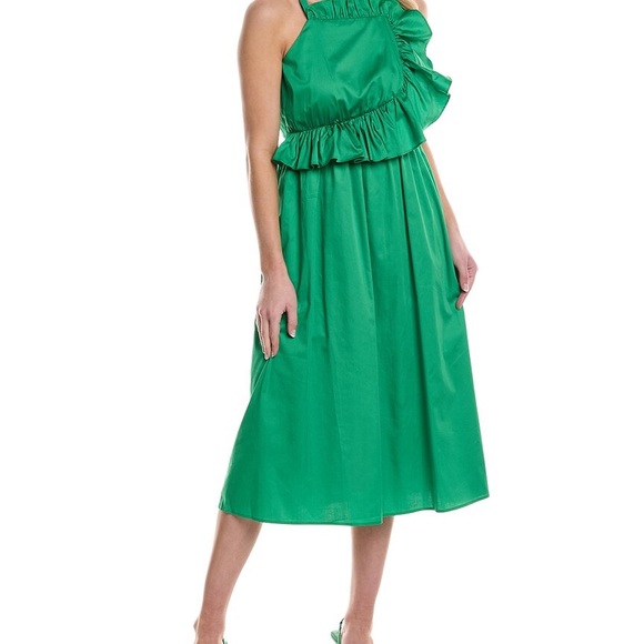 CROSBY by Mollie Burch - GENEVIEVE MIDI DRESS IN GREEN - Picture 1 of 5